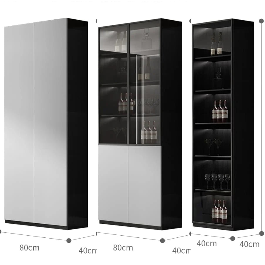 黑色客厅储物柜/ 玻璃饰柜