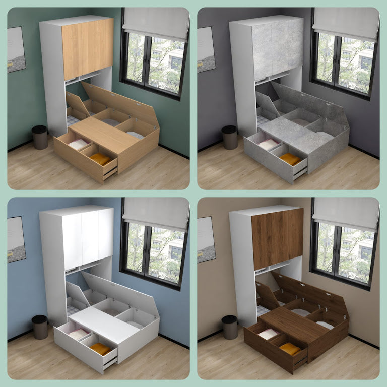 #T66,直衣柜地台床