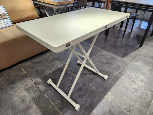 X型茶几变餐枱-90CM白色木板
